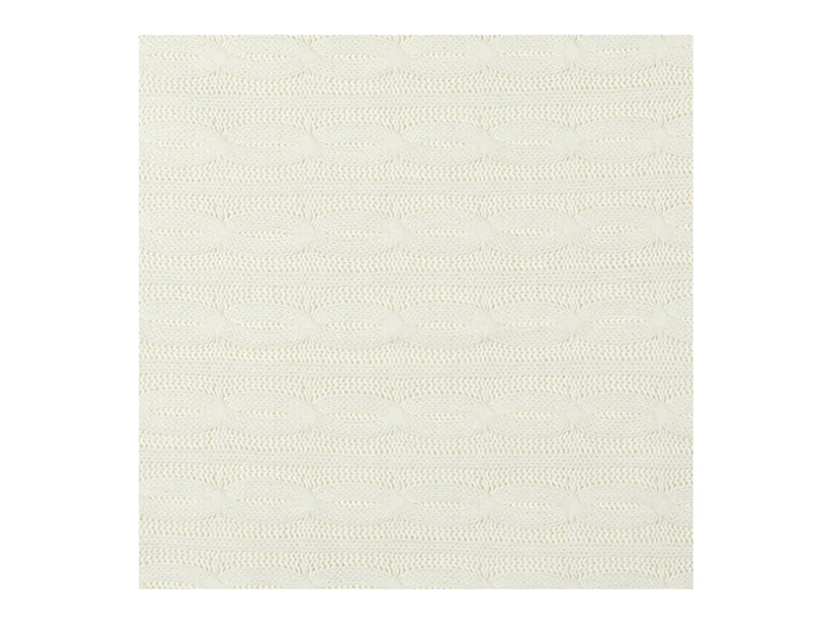 Plaid 120x150cmm Torsadé Crème et Sherpa - ELINA