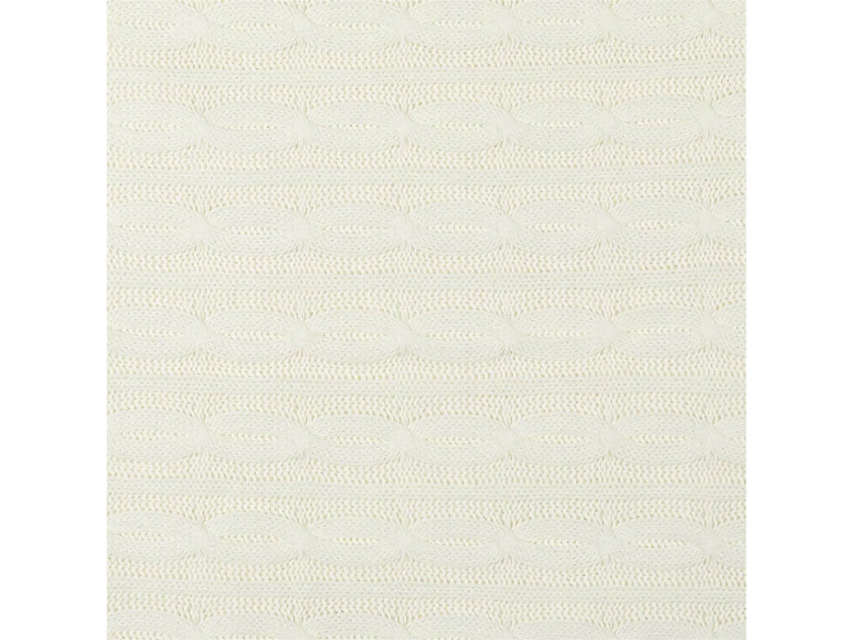 Plaid 120x150cmm Torsadé Crème et Sherpa - ELINA