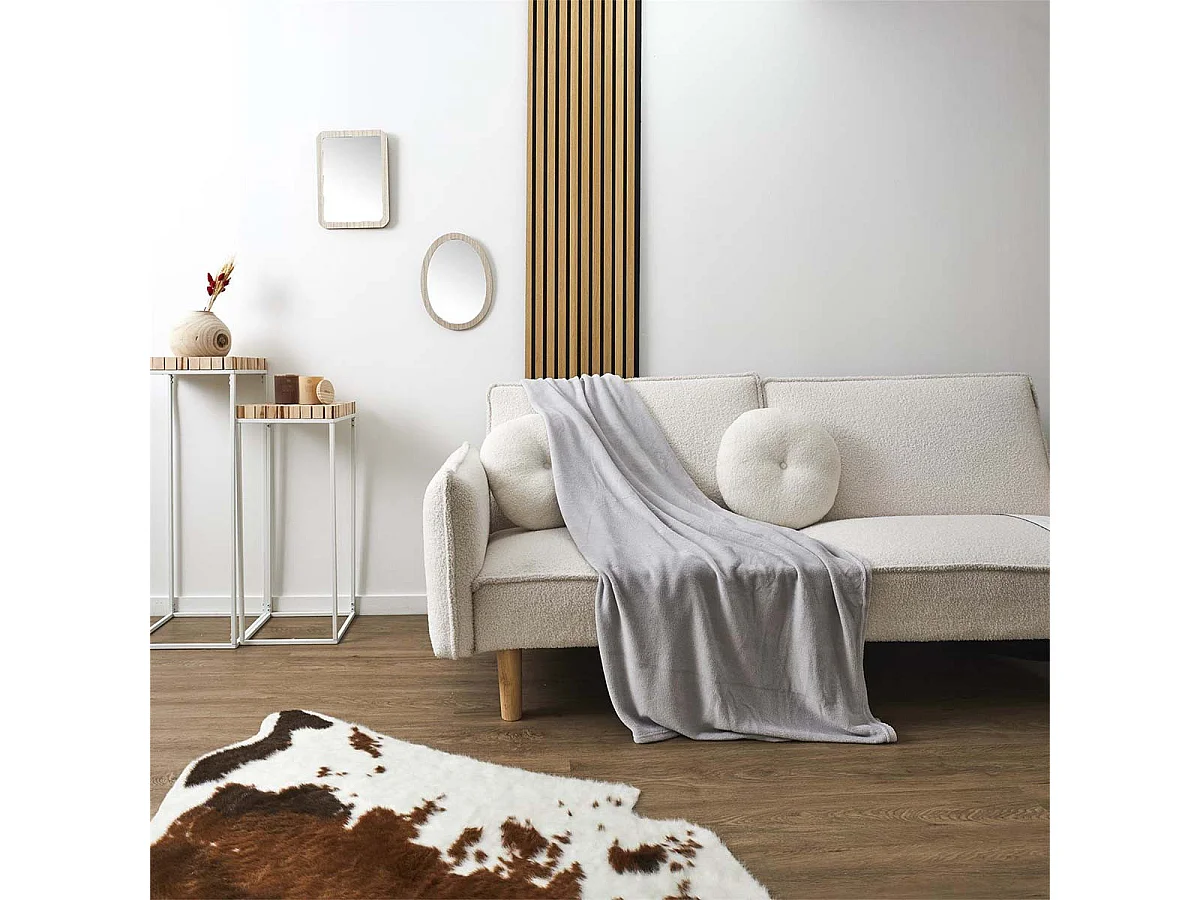 Plaid Doux en Microfibre Gris Clair 150x200cm - LUXEL