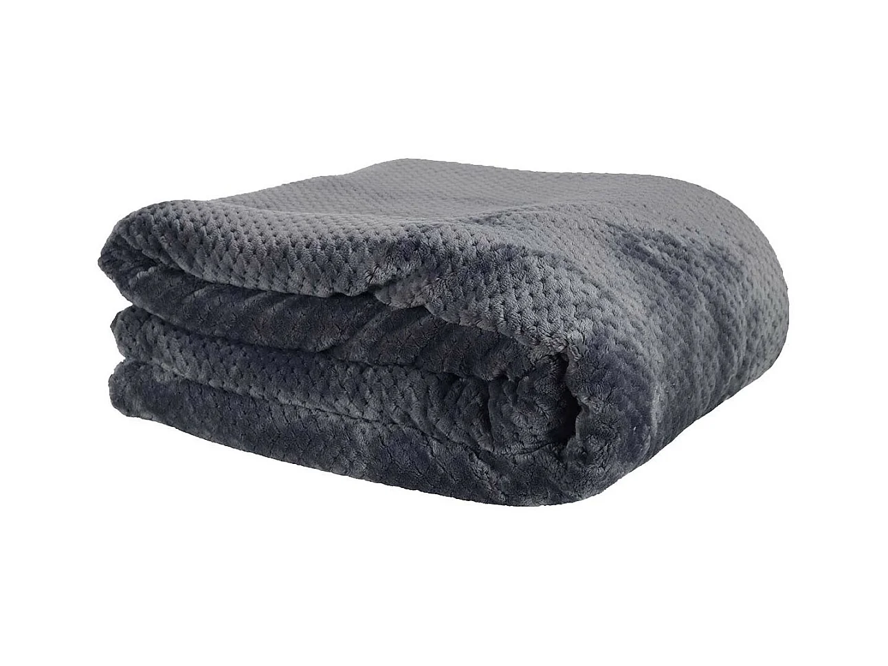 Plaid Ultra Doux 180x220cm Nid d'Abeille Gris Anthracite et Sherpa - GAYA