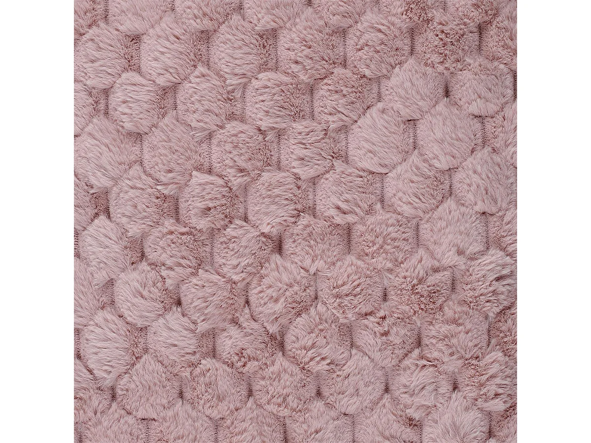 Plaid Ultra Doux 120x150cm Imitation Fourrure Nid d'Abeille Rose - FLUFFY