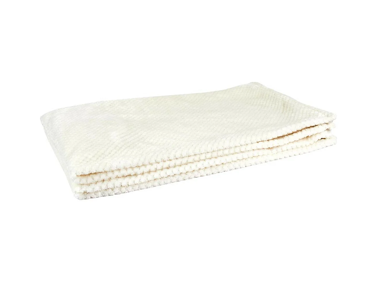 Plaid Ultra Doux 120x150cm Nid d'Abeille Crème - GAYA