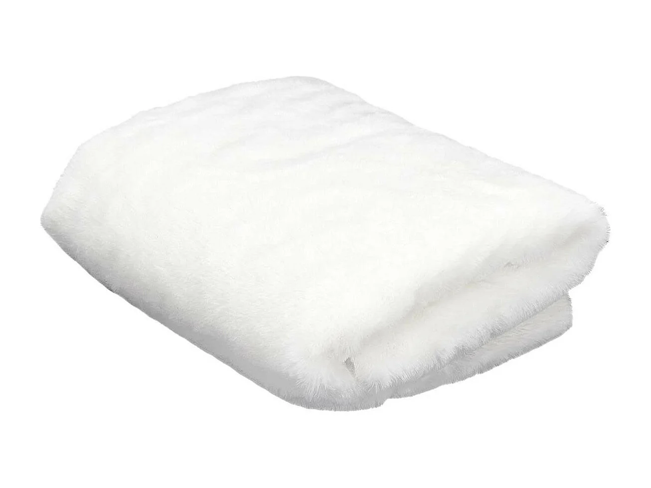 Plaid Ultra Doux 120x150cm Imitation Fourrure Blanche - FLUFFY