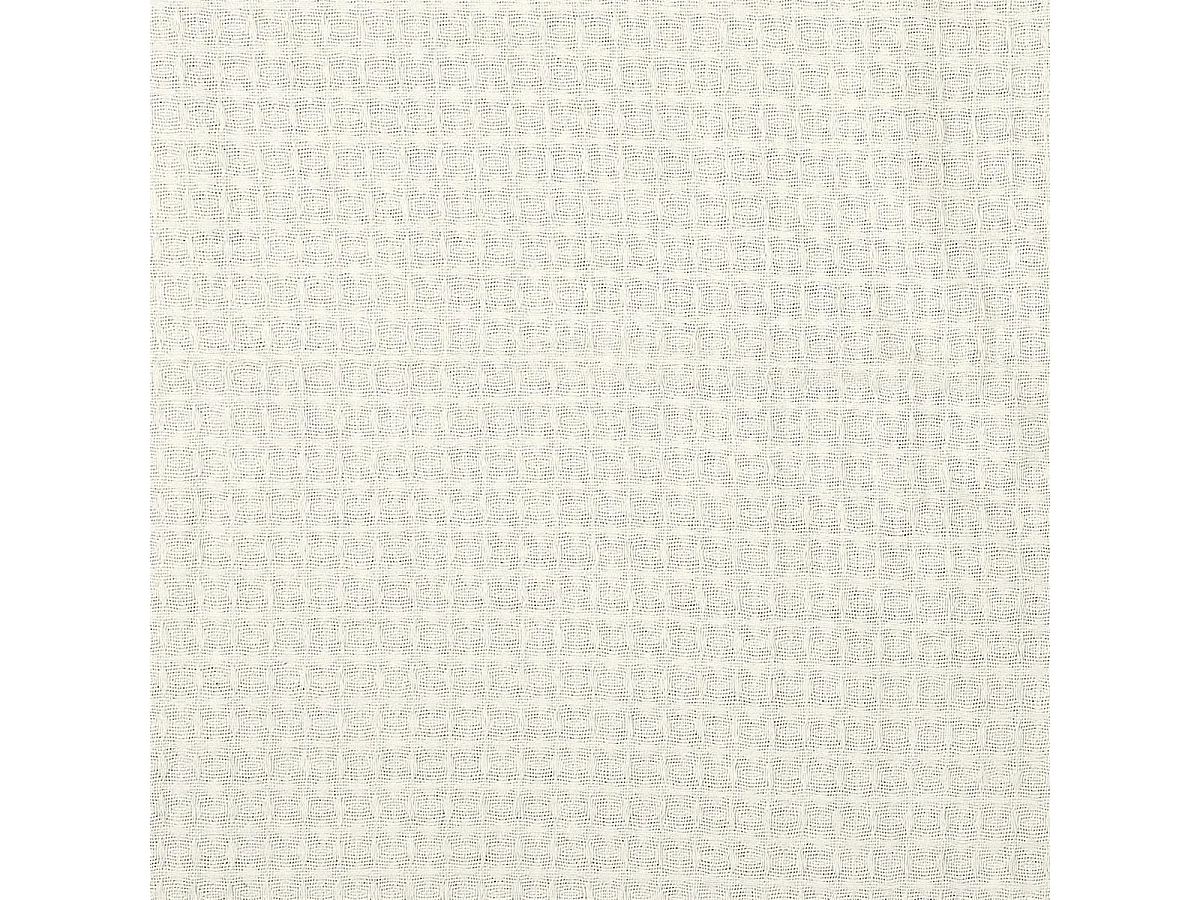 Plaid Jeté de Canapé Gaufré 170x250cm 100% Coton Blanc avec Franges - CUSHY