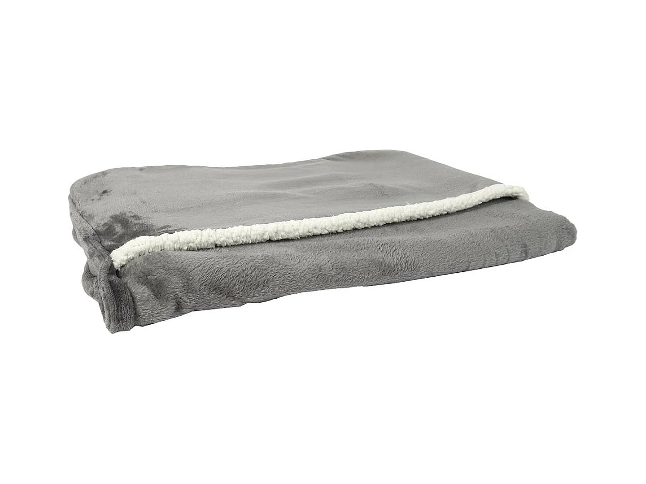 Plaid Ultra Doux 127x178cm avec Poche Pieds Gris Anthracite et Sherpa