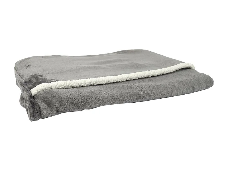 Plaid Ultra Doux 127x178cm avec Poche Pieds Gris Anthracite et Sherpa - WRAP