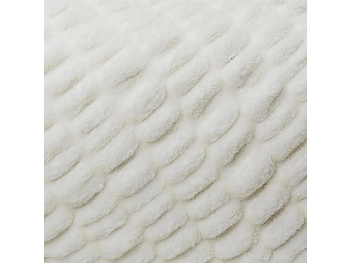 Plaid Ultra Doux 140x200cm Imitation Fourrure Texturée Blanc - ICONIC