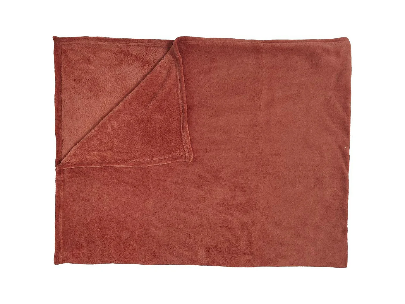 Plaid Doux en Microfibre Terracotta 150x200cm - LUXEL