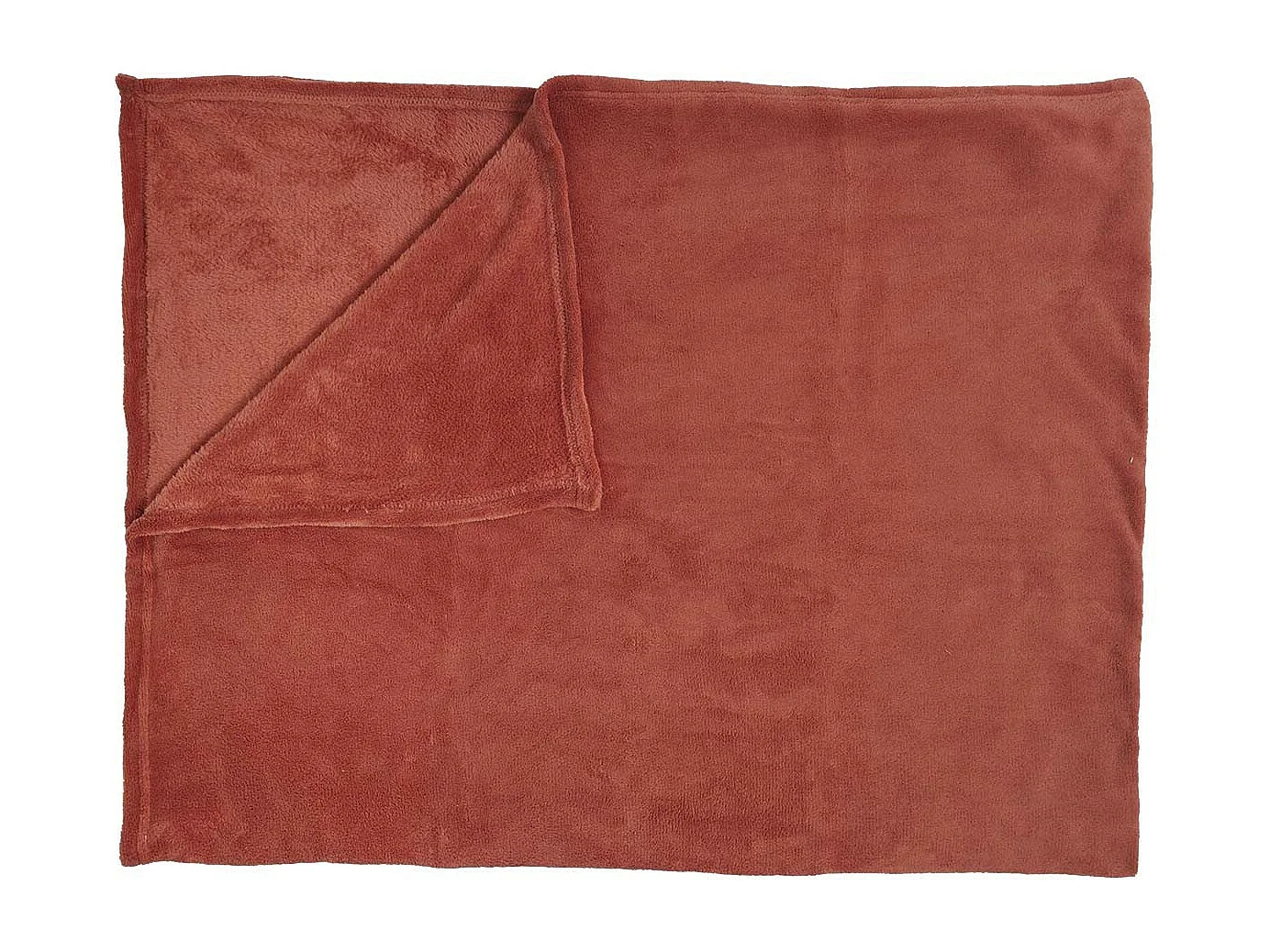 Plaid Doux en Microfibre Terracotta 150x200cm - LUXEL
