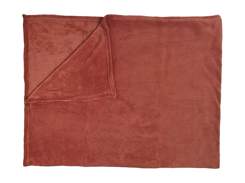 Plaid Doux en Microfibre Terracotta 150x200cm - LUXEL