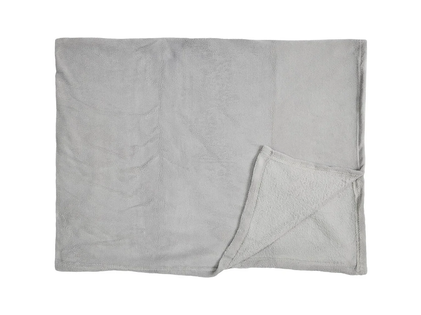 Plaid Microfibre Gris Clair 120x150cm, Doux Effet Sherpa, Lavable en Machine - OLIN