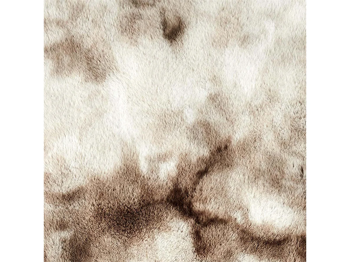 Plaid Ultra Doux 140x200cm Imitation Fourrure Ombrée Coloris Marron et Blanc - FLUFFY