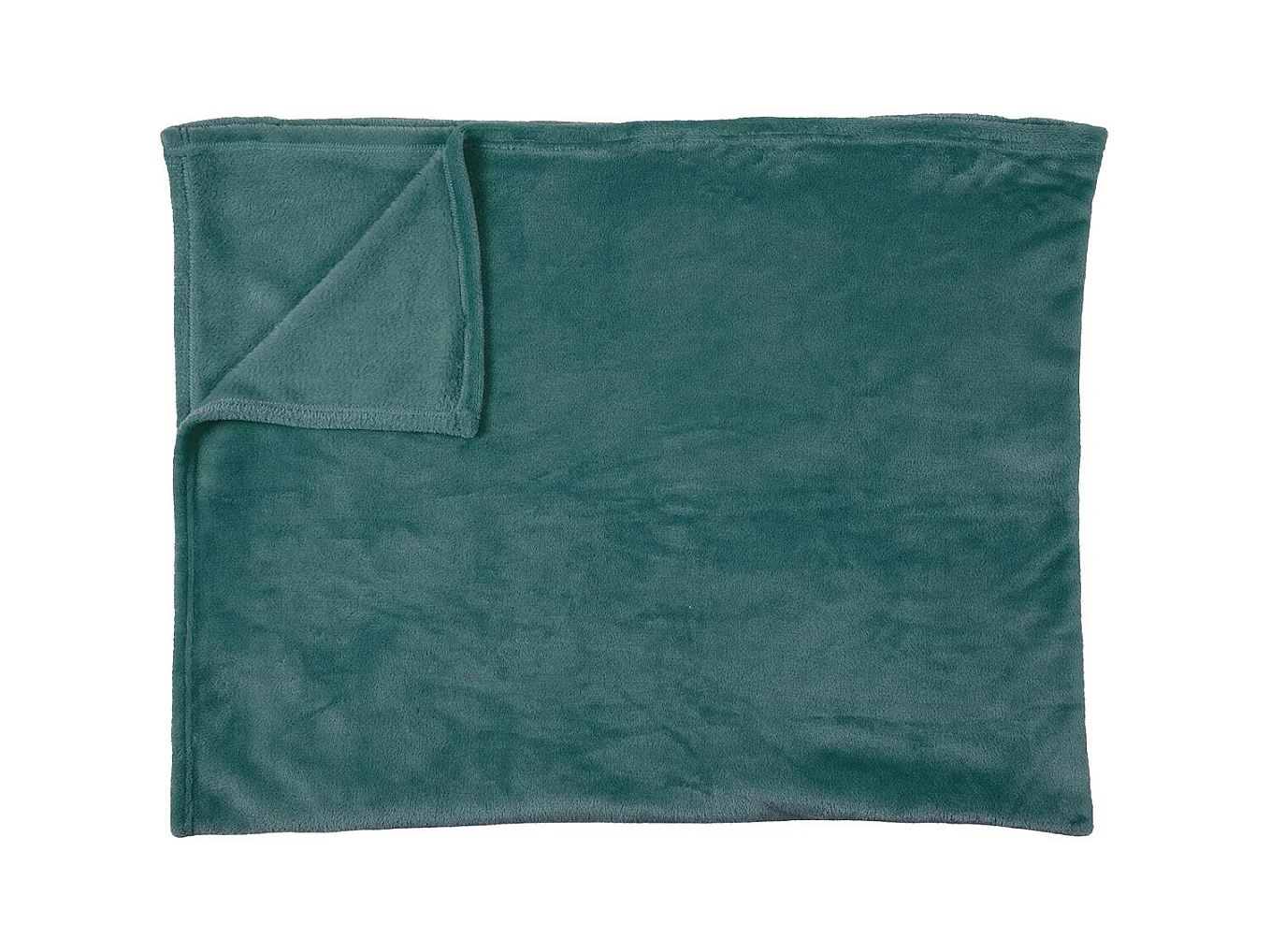 Plaid Flanelle 125x150cm Uni Bleu Canard - ESSENTIEL