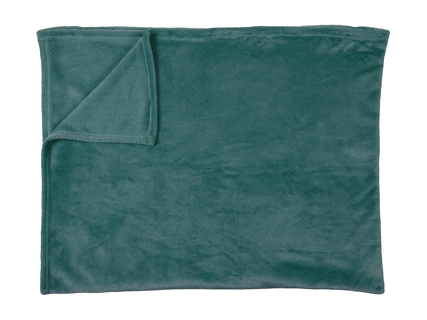 Plaid Flanelle 125x150cm Uni Bleu Canard - ESSENTIEL