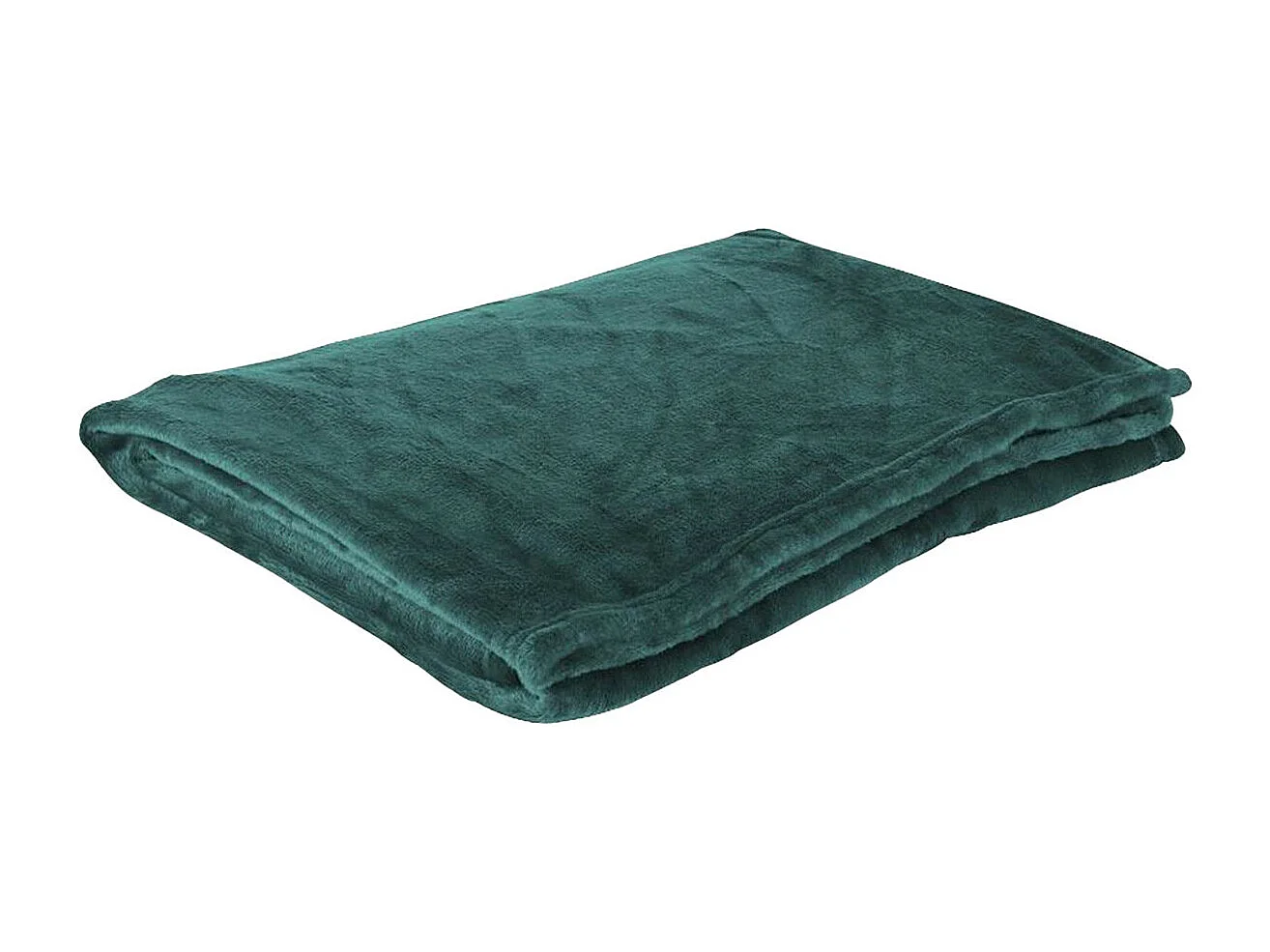 Plaid Flanelle 125x150cm Uni Bleu Canard - ESSENTIEL