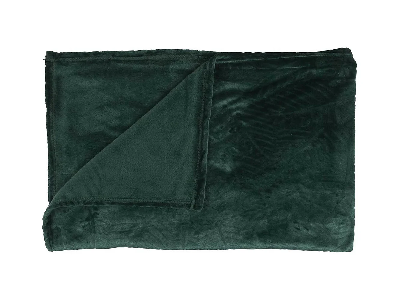 Plaid Flanelle 150x200cm Embossé Motif Feuilles Vet Sapin - FLONY