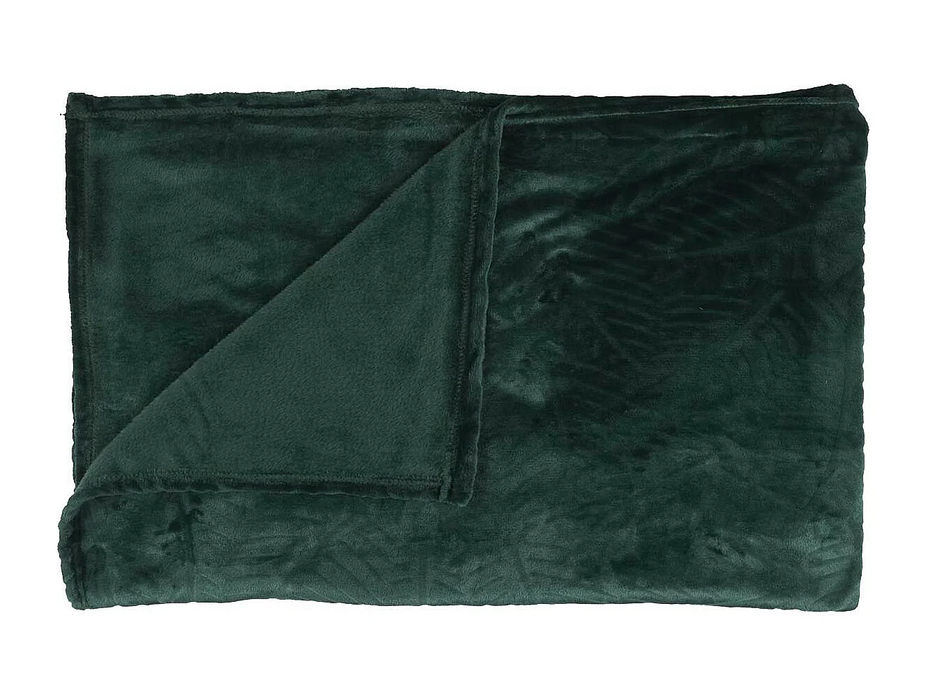 Plaid Flanelle 150x200cm Embossé Motif Feuilles Vet Sapin - FLONY