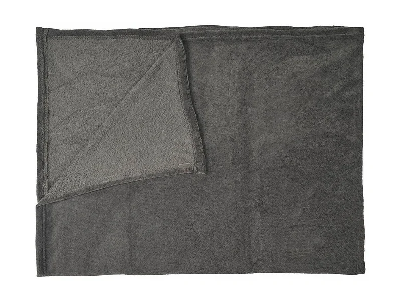 Plaid Microfibre Gris Foncé 120x150cm - KAZAN