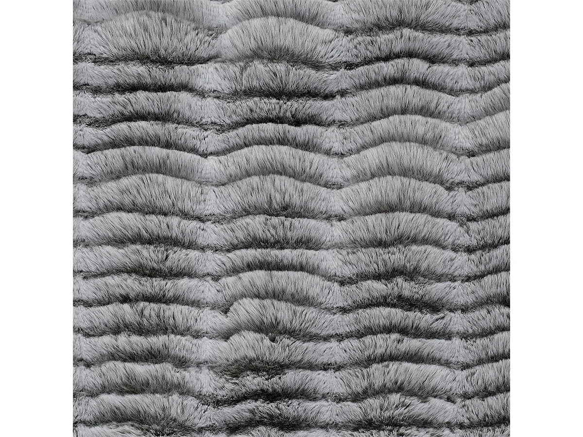 Plaid Ultra Doux 120x150cm Imitation Fourrure Vague Coloris Gris - FLUFFY