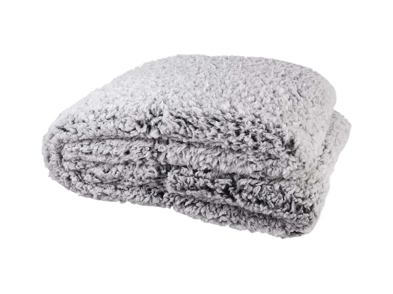 Plaid Ultra Doux 120x150cm Sherpa Gris