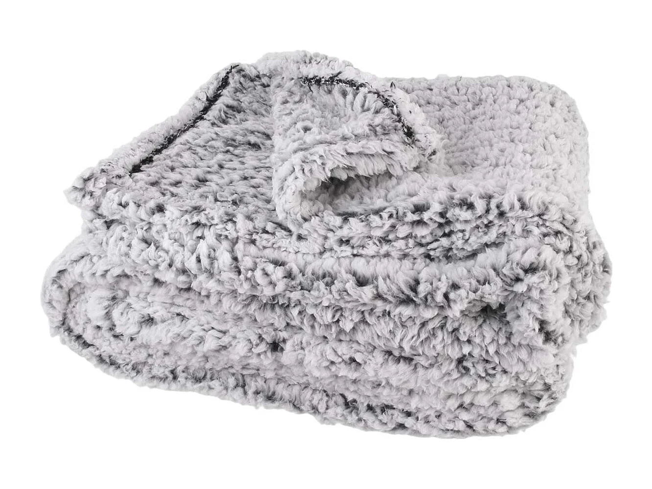 Plaid Ultra Doux 120x150cm Sherpa Gris - FLOKI