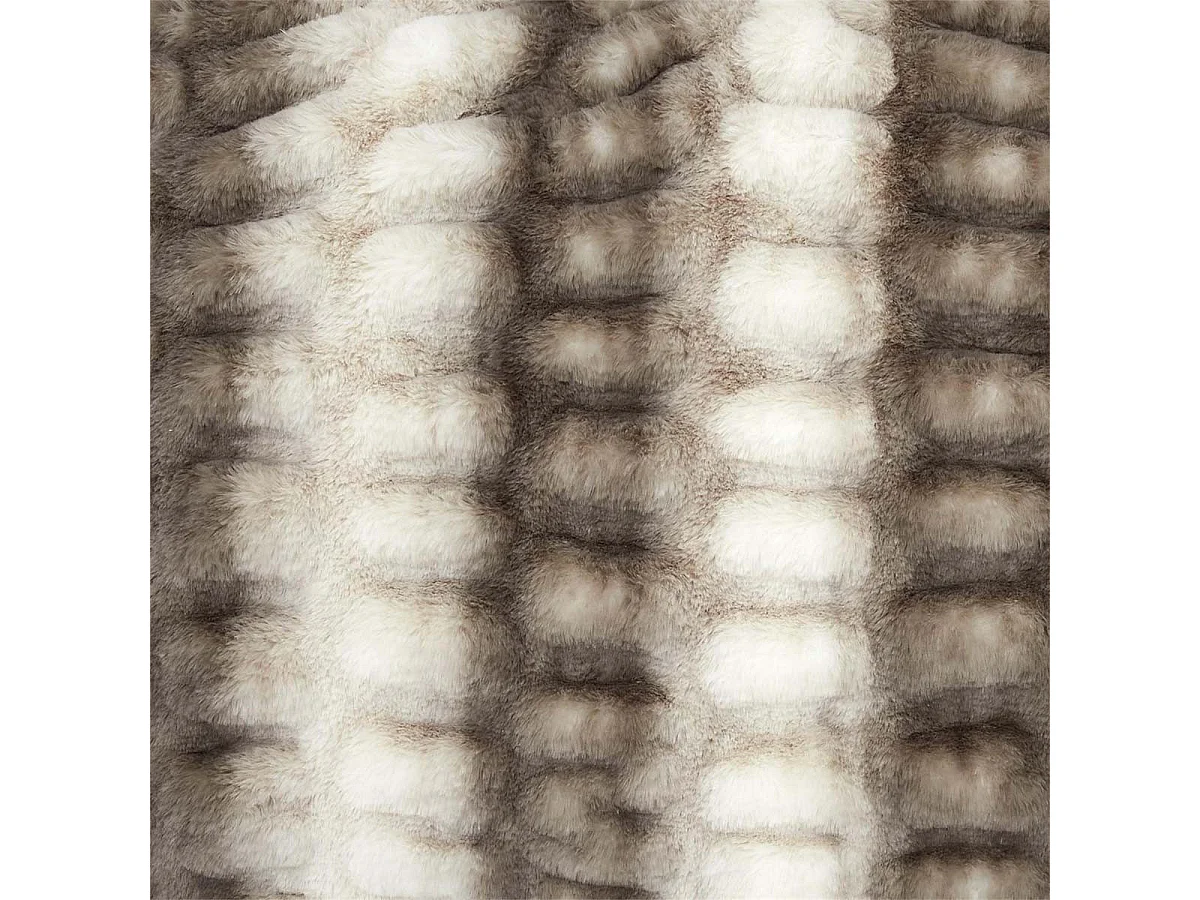 Plaid Ultra Doux 140x200cm Imitation Fourrure Texturée Marron et Crème - ICONIC