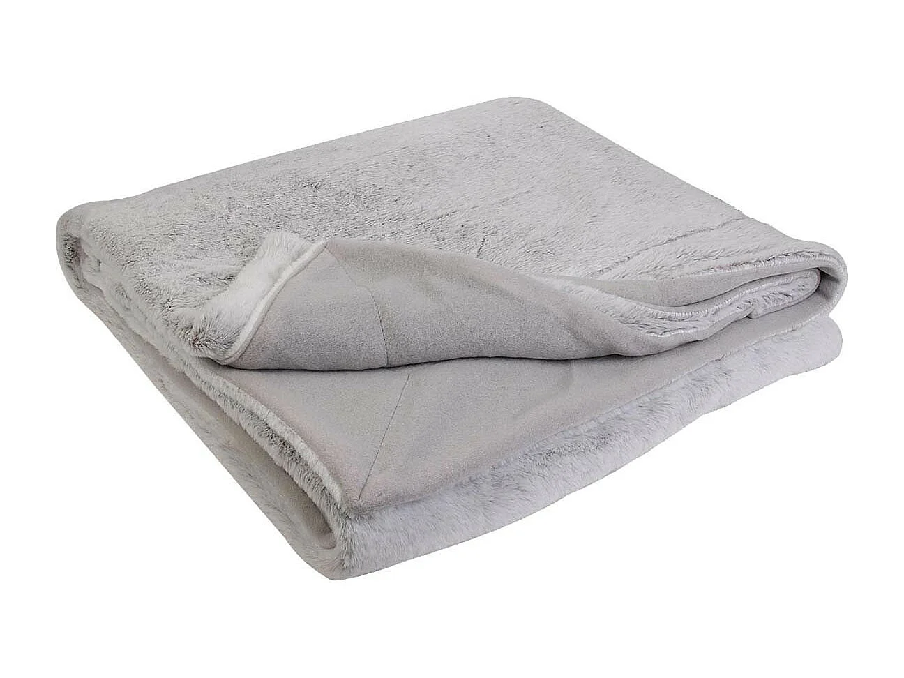 Plaid Ultra Doux 140x200cm Imitation Fourrure Grise - MEGALY