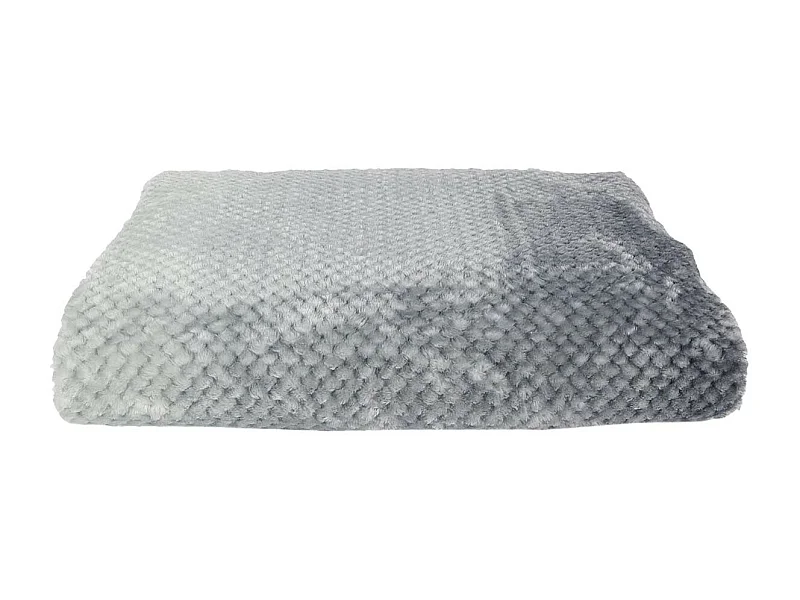 Plaid Ultra Doux 150x200cm Nid d'Abeille Dégradé Gris Blanc - GAYA