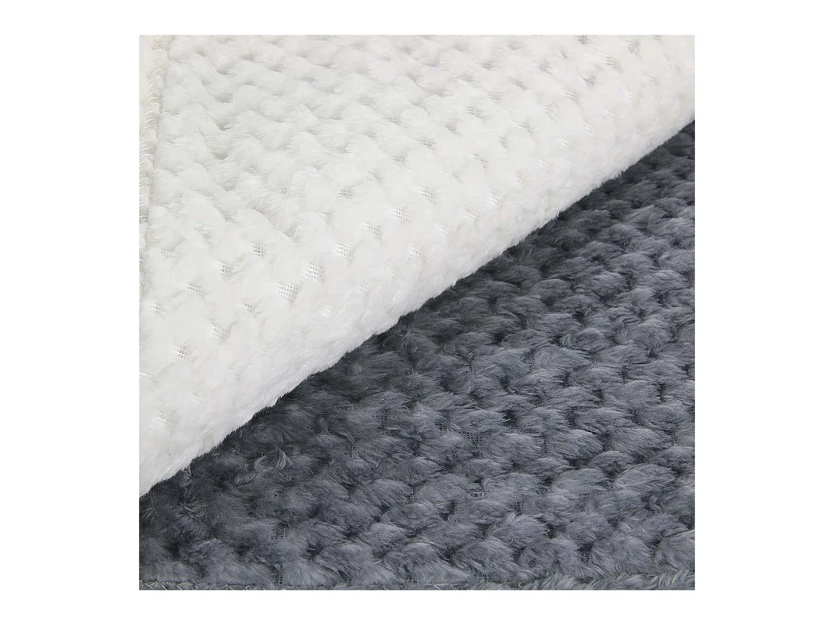 Plaid Ultra Doux 150x200cm Nid d'Abeille Dégradé Gris Blanc - GAYA