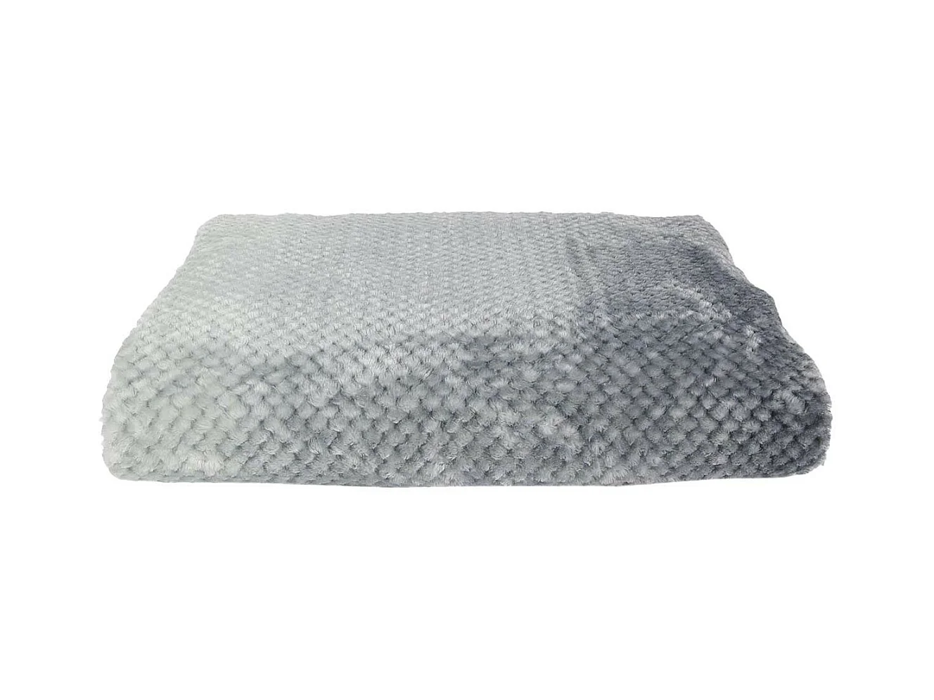 Plaid Ultra Doux 150x200cm Nid d'Abeille Dégradé Gris Blanc