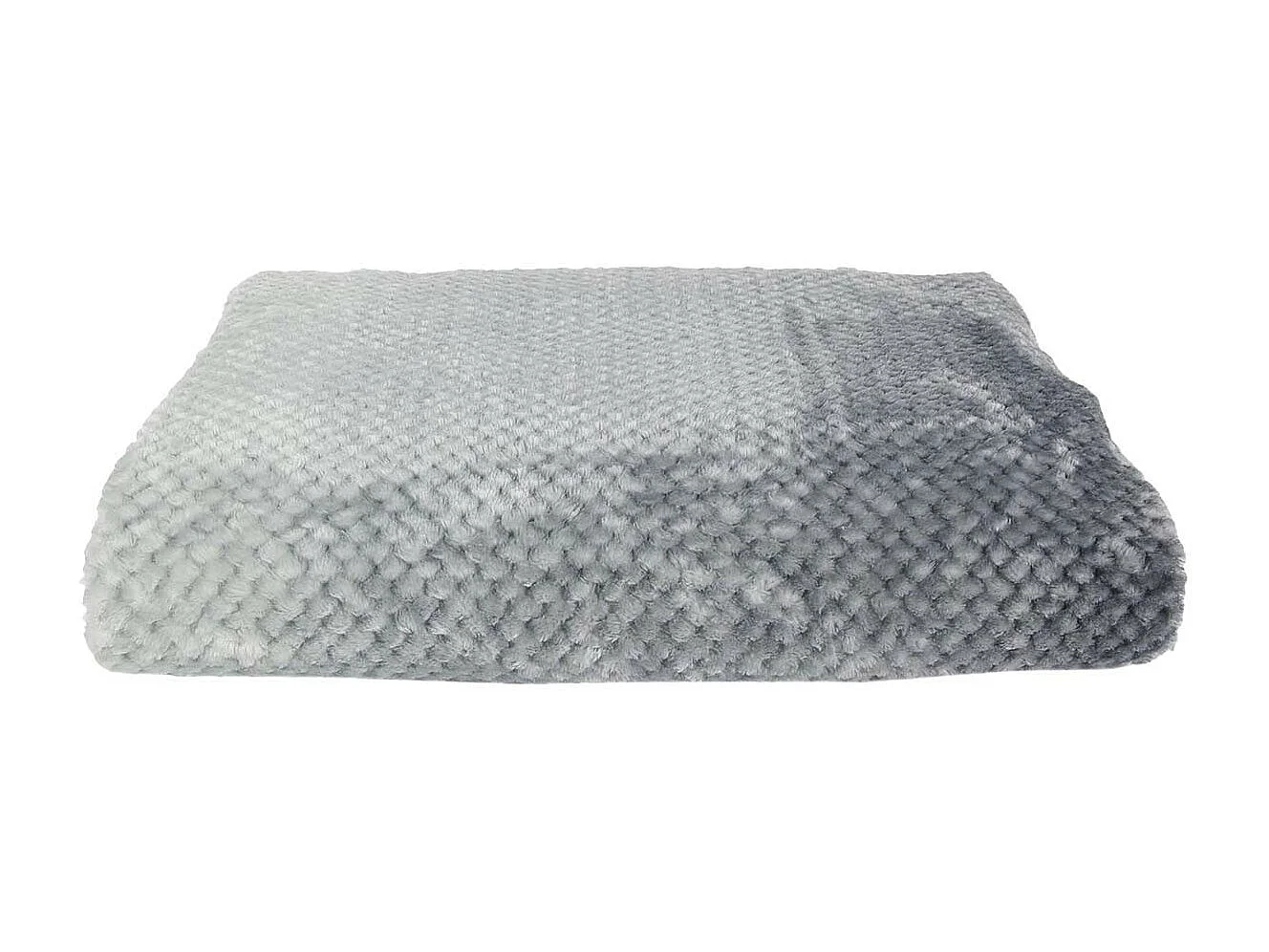 Plaid Ultra Doux 150x200cm Nid d'Abeille Dégradé Gris Blanc - GAYA