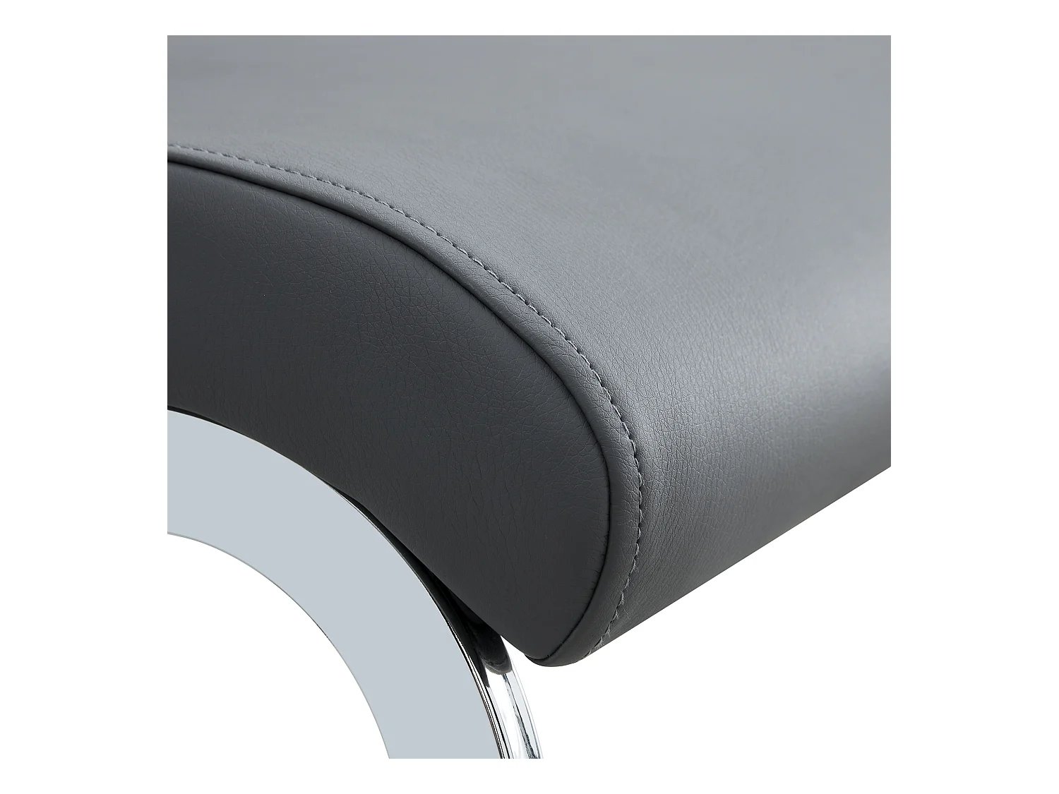 Lot de 2 chaises cantilever avec Assise rembourrée en PU, gris