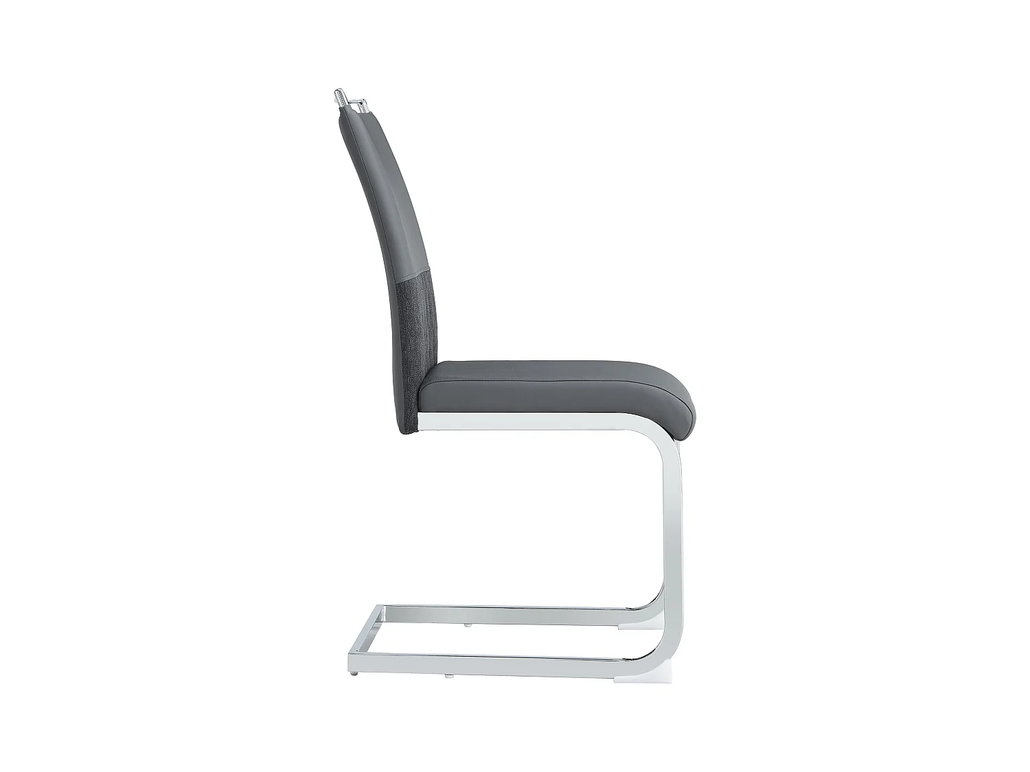 Lot de 2 chaises cantilever avec Assise rembourrée en PU, gris