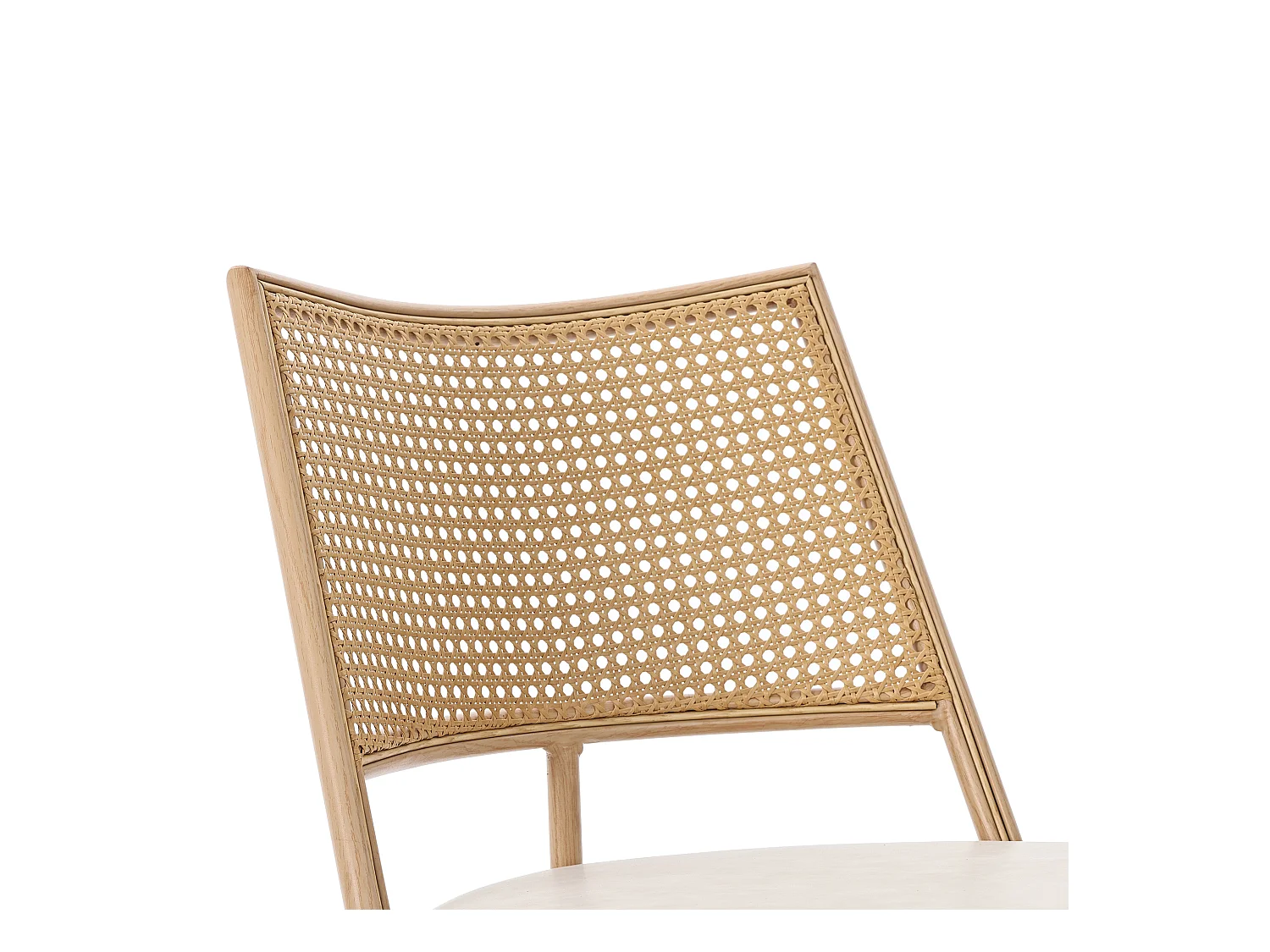 Lot de 2 chaises en rotin et Assise rembourrée en PU, beige