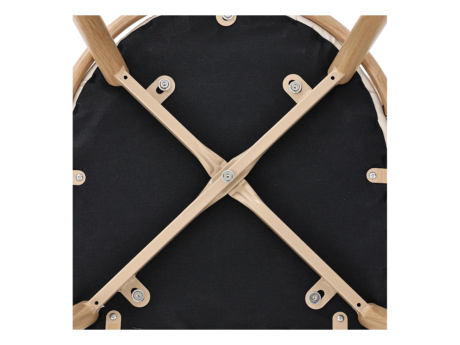 Lot de 2 chaises en rotin et Assise rembourrée en PU, beige