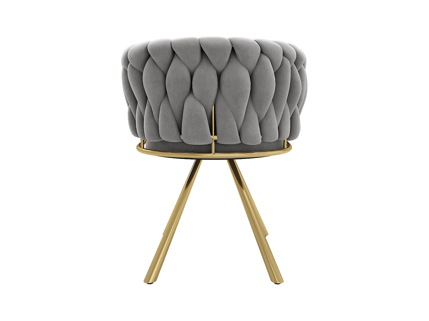 Lot de 2 chaises pivotantes avec accoudoirs en velours gris et métal doré