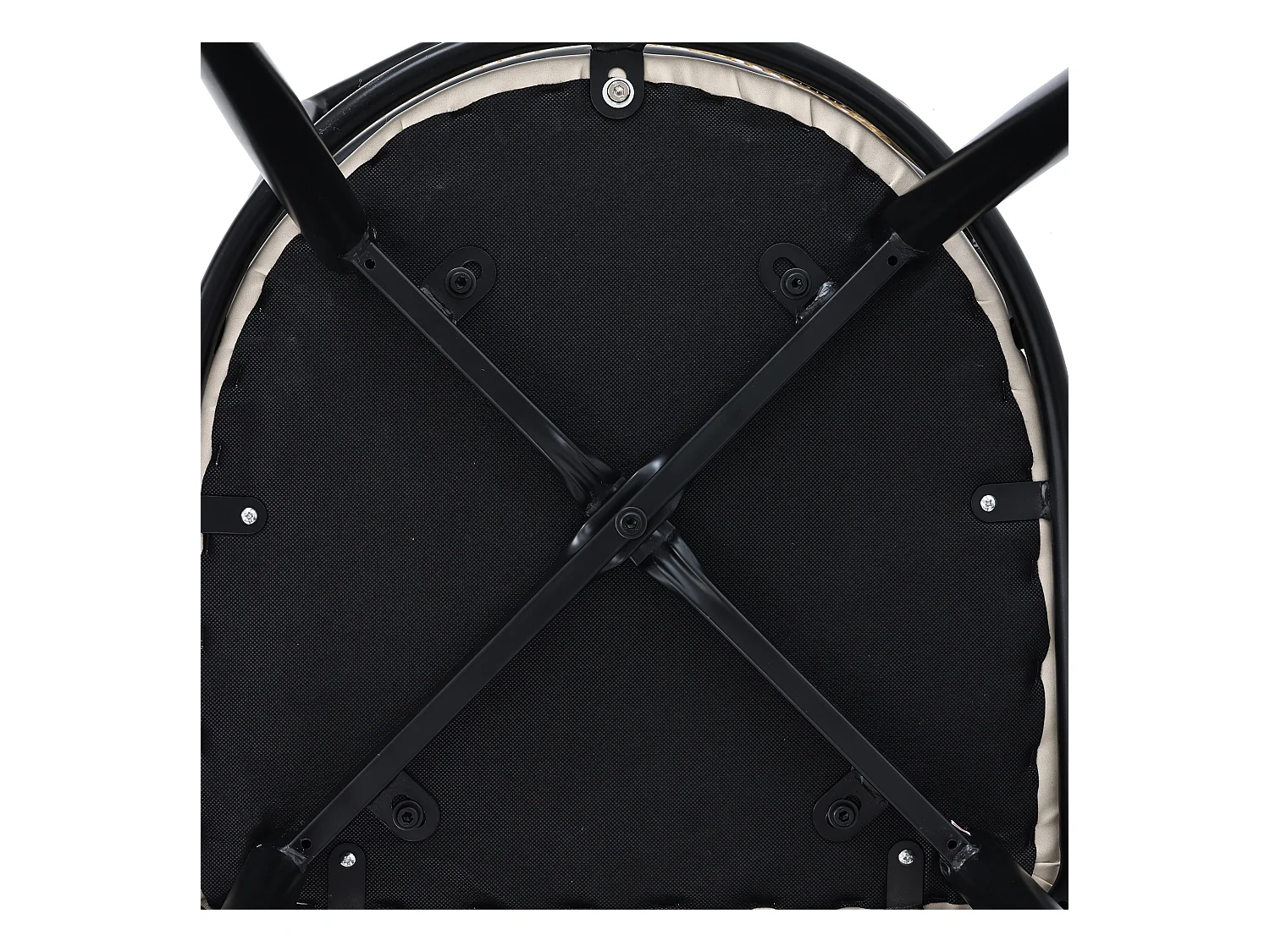 Lot de 2 Fauteuils en rotin et Assise rembourrée en PU, noir