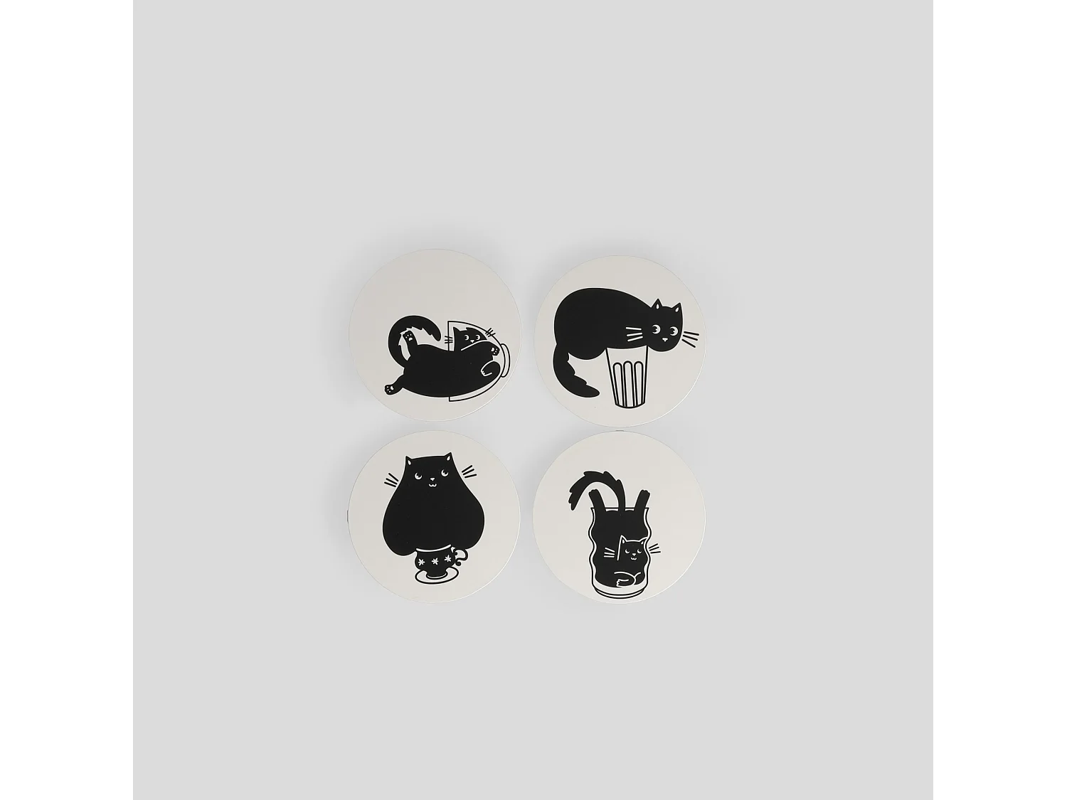 Ensemble De Sous-Verres Pour Tasse Sirin Blanc Moyen Taille 10