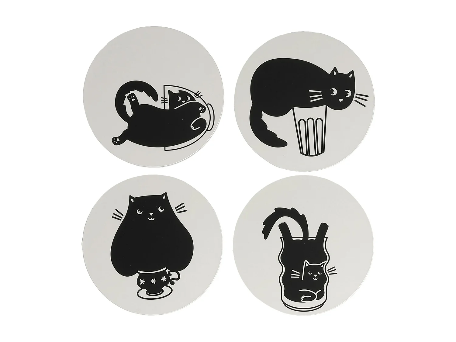 Ensemble De Sous-Verres Pour Tasse Sirin Blanc Moyen Taille 10