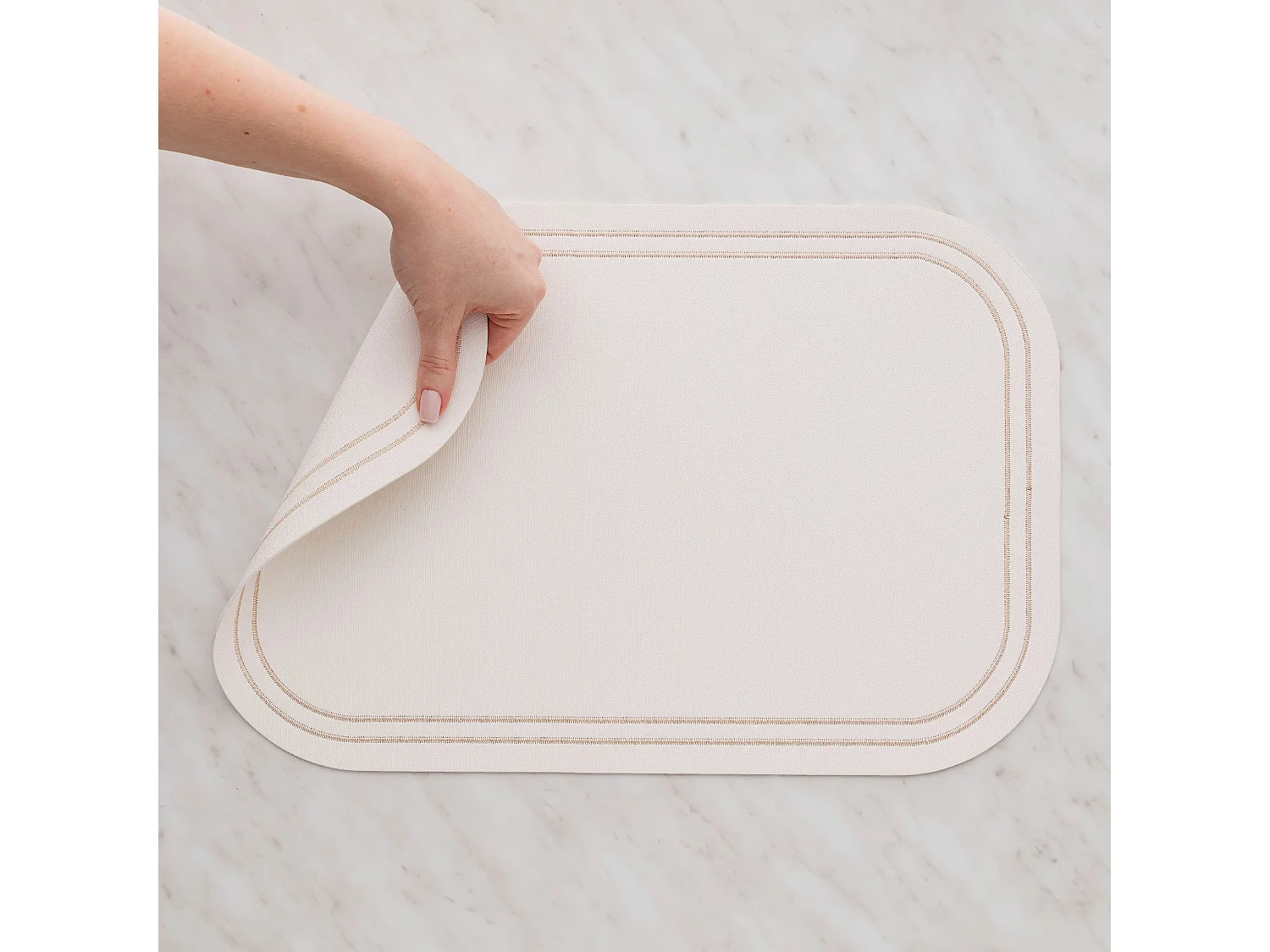 Ritera Dekoratives PVC Tischset 45x30 cm, Weiß