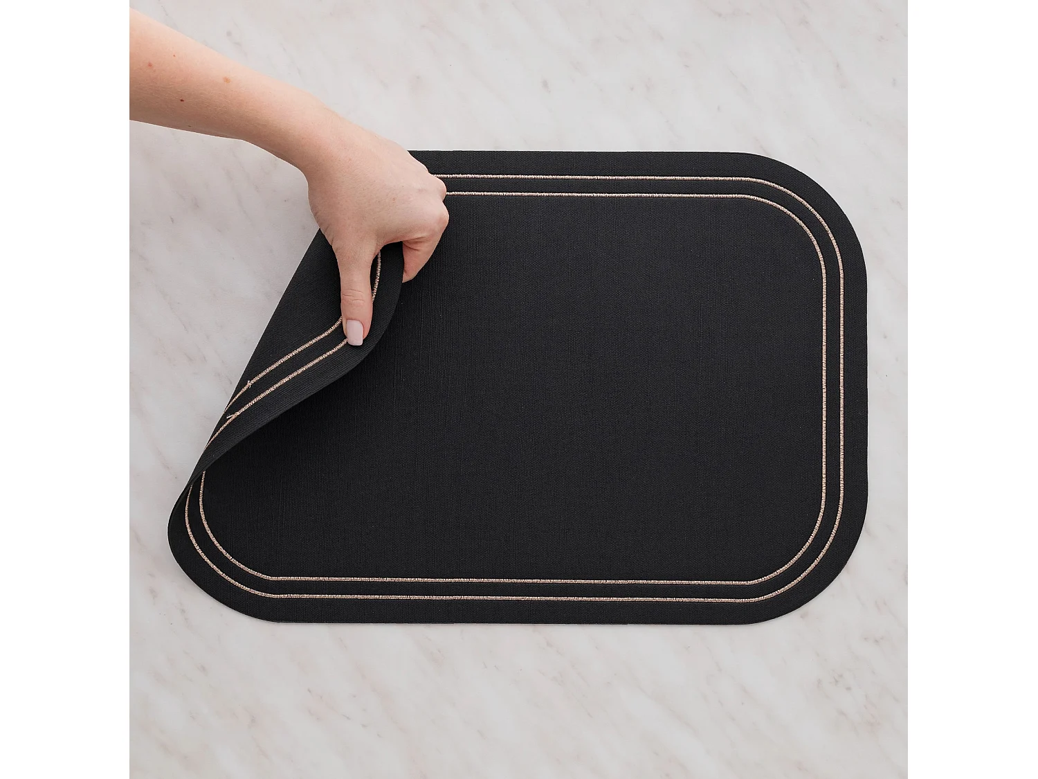 Set de Table Ritera Décoratif Noir Moyen PVC 45 x 30