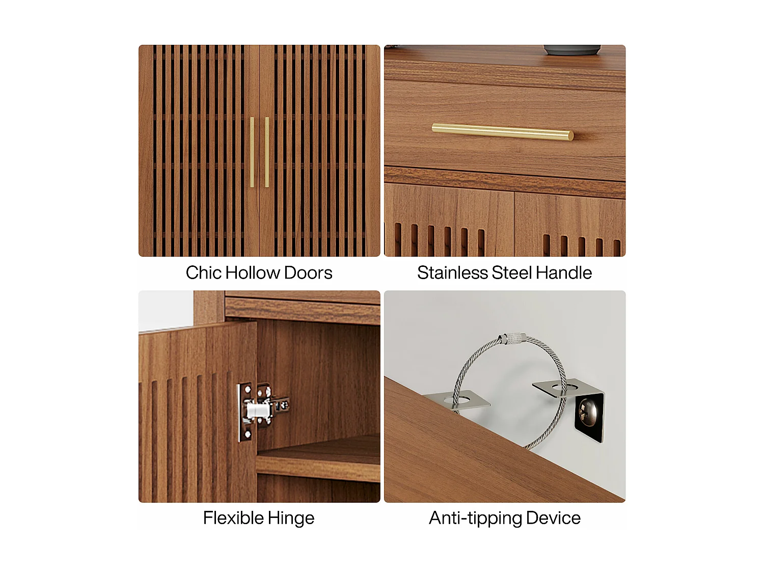 Smalle 5-laags schoenenkast met lamellendeuren en lade, 80 x 36 x 110 cm, bruin