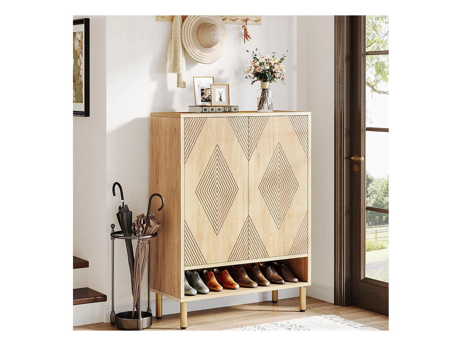 Szafka na buty z 2 drzwiami, 73 x 35 x 115 cm, 6 półek na 25 par butów