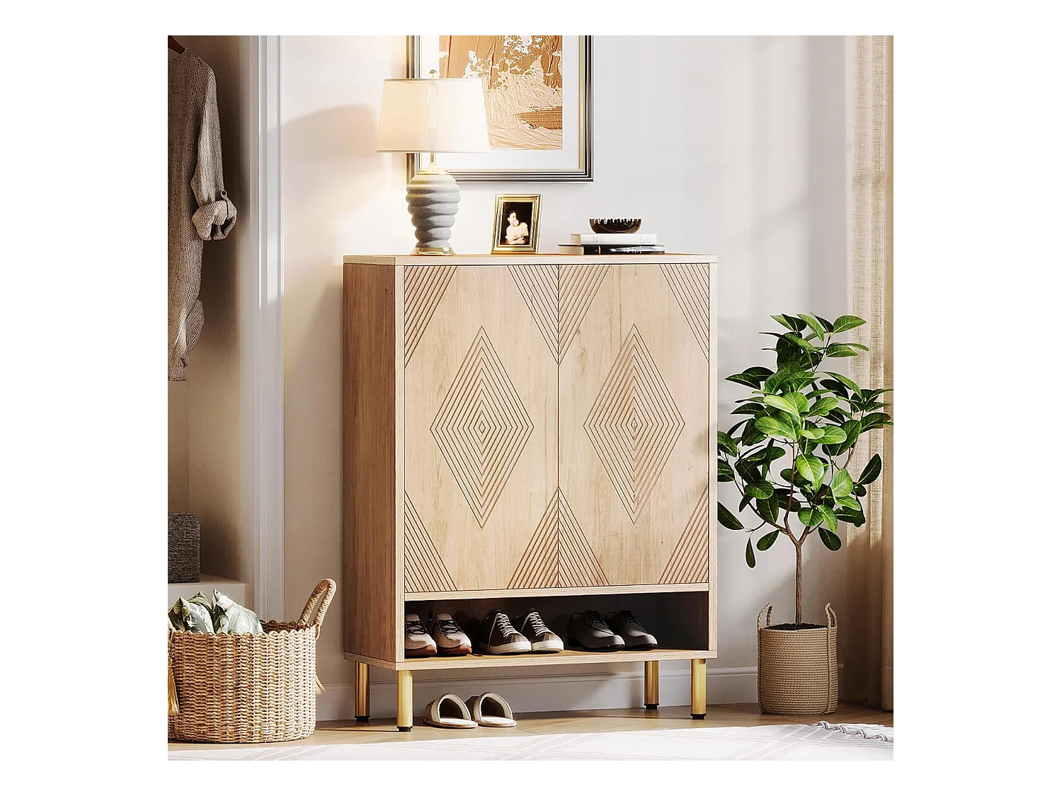 Szafka na buty z 2 drzwiami, 73 x 35 x 115 cm, 6 półek na 25 par butów