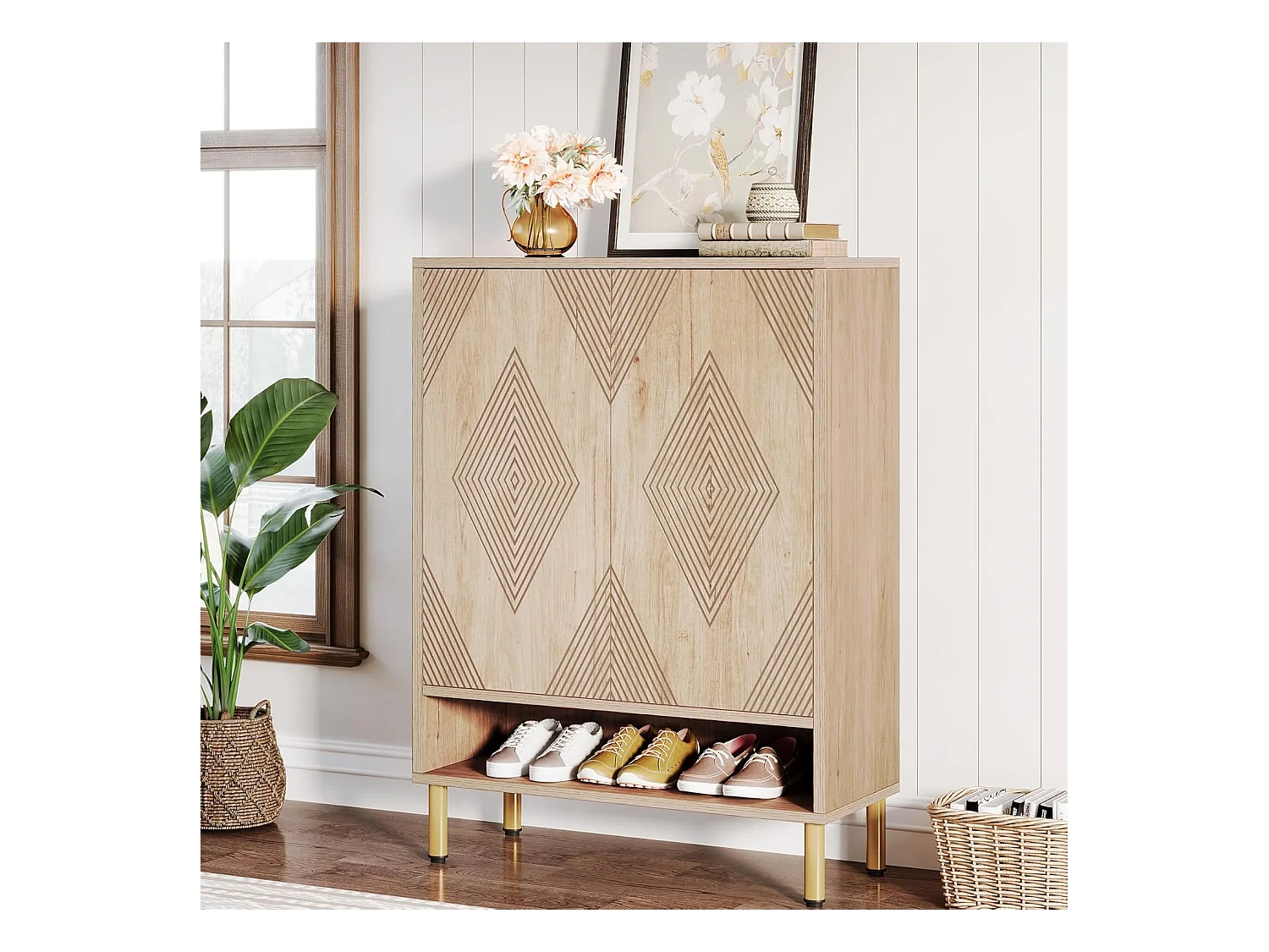 Szafka na buty z 2 drzwiami, 73 x 35 x 115 cm, 6 półek na 25 par butów