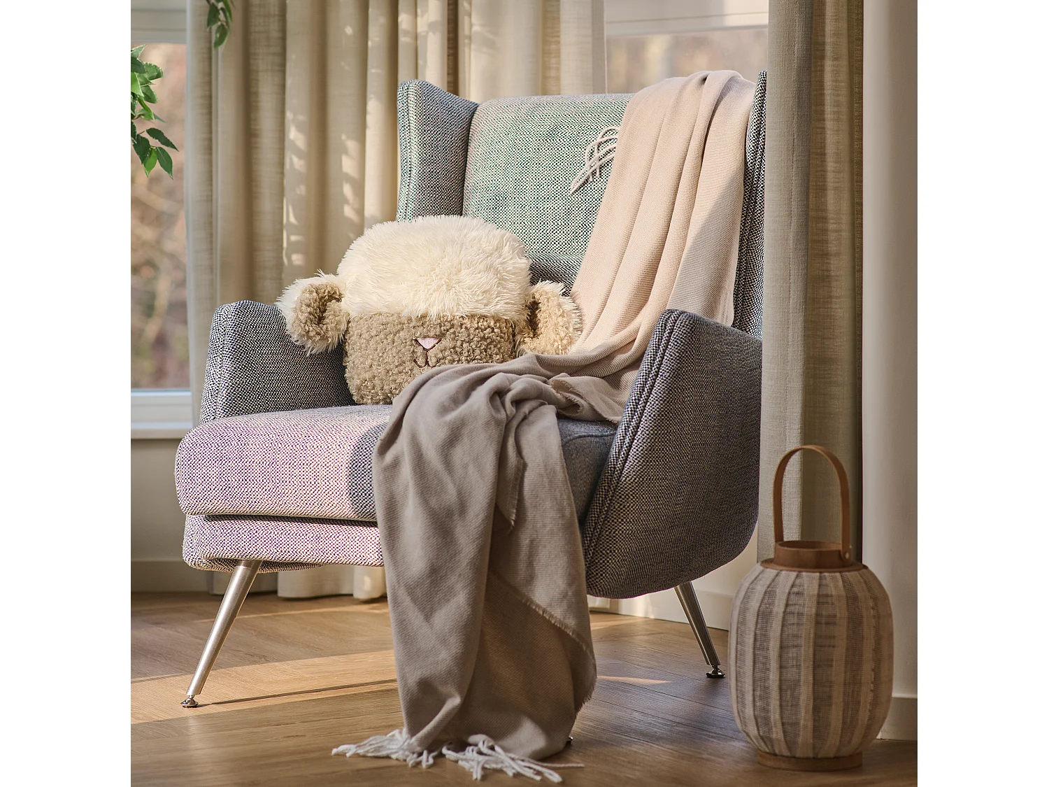 Dekokissen Ovina Beige 34x19x33