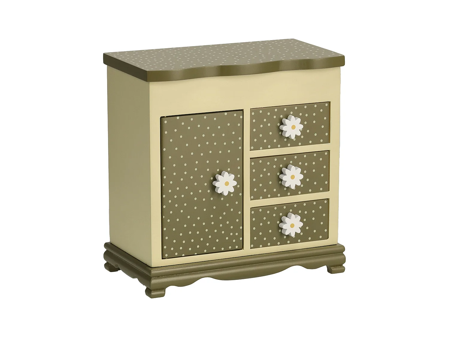 Boîte À Bijoux Flowersi Vert Moyen 19 x 10 x 18