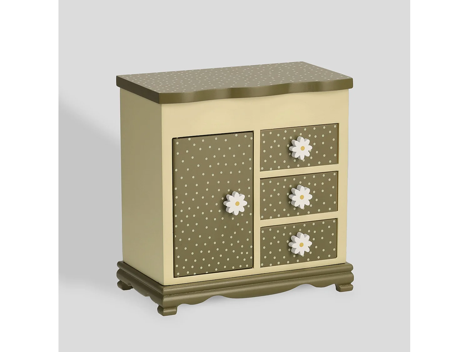 Boîte À Bijoux Flowersi Vert Moyen 19 x 10 x 18