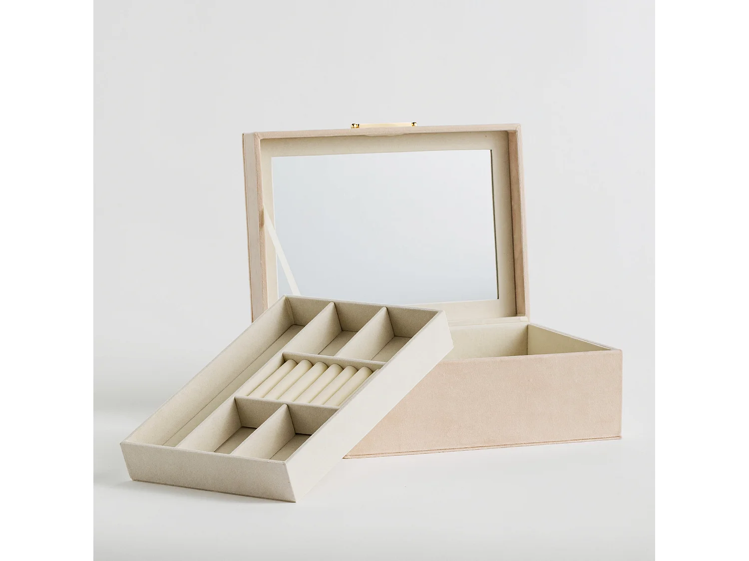 Boîte À Bijoux Nappo Beige Moyen 11 x 17.5 x 24.5