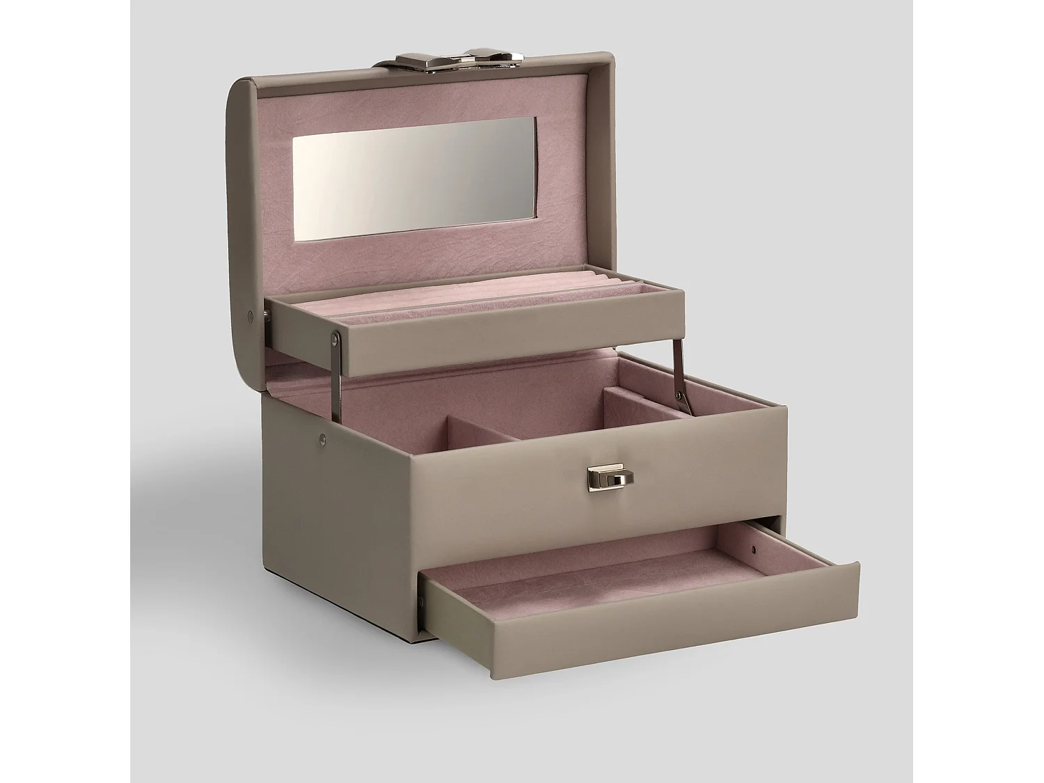 Boîte À Bijoux Patty Gris Moyen 15 x 17.5 x 20.5